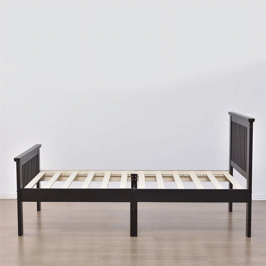 2-Piece Set with Double Sliding Door Wardrobe & Twin Bed O1053