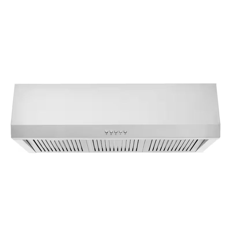 36 in. W Convertible Under Cabinet Range Hood in Stainless Steel with LED Lights T405