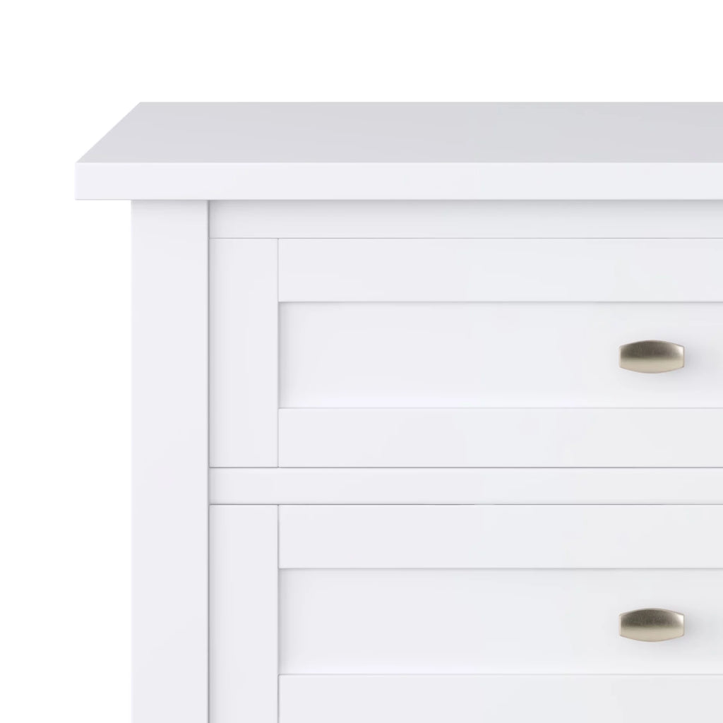 White 24 inch Wide Solid Wood Nightstand J409