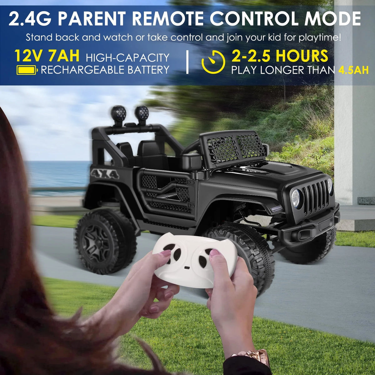 12V Kids Powered Ride on Truck Car with Parent Remote Control W20461