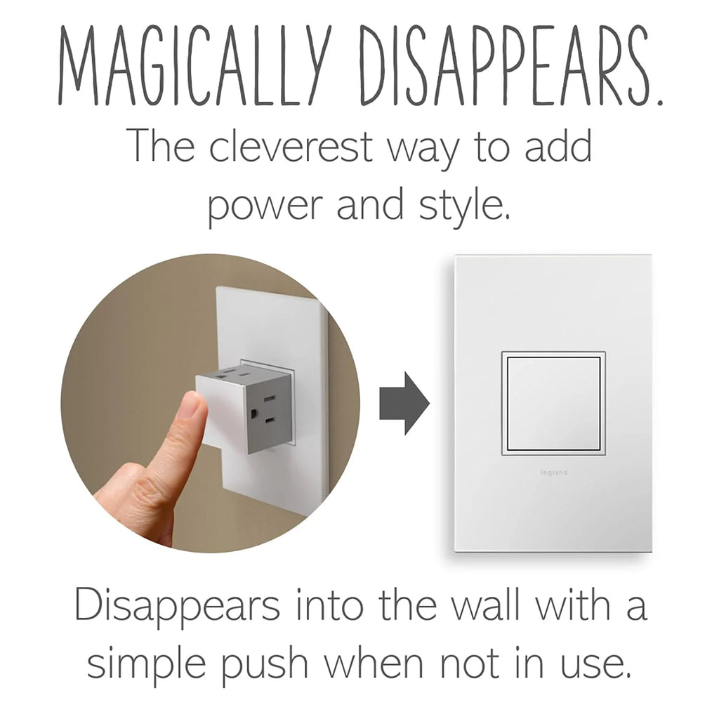 20Amp 1-Gang Pop-Out Outlet with Wall Plate, Gloss White P342
