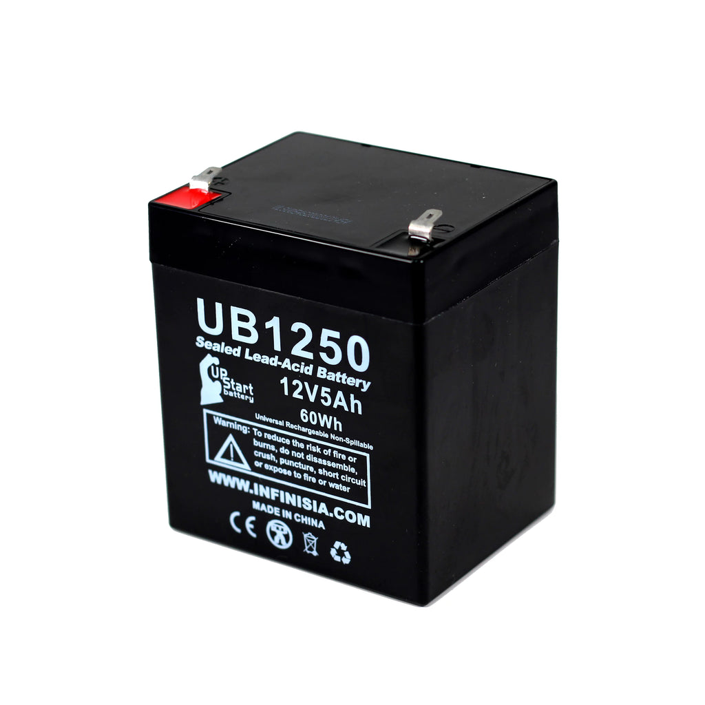 12V 5Ah Sealed Lead Acid Battery with F1 to F2 Terminal Adapters I1368