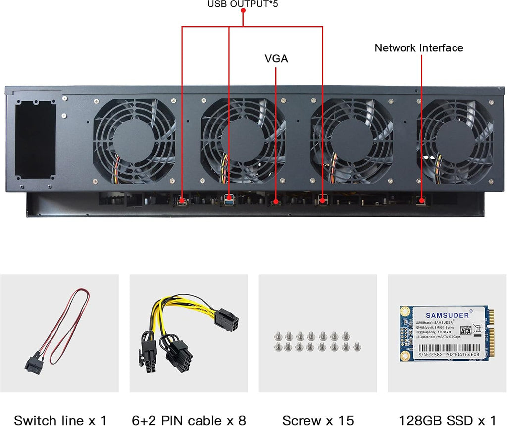 8 GPU Mining Rig Frame with Motherboard B812129