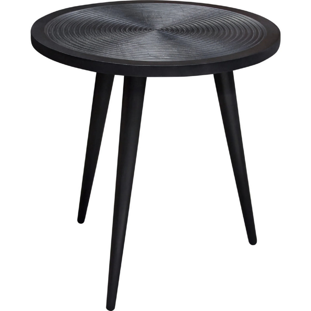 Black Wood Round Side End Table J624172