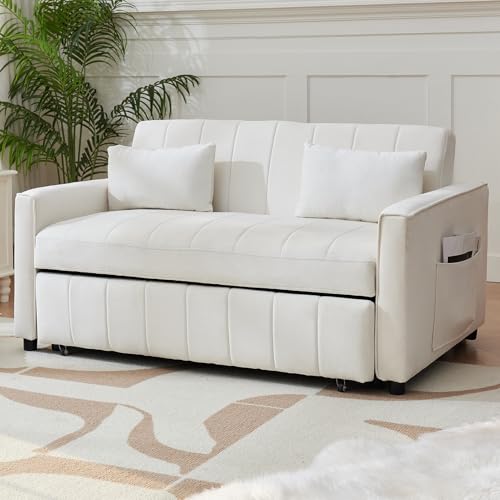 Black Velvet Convertible Sleeper Sofa Bed A349311