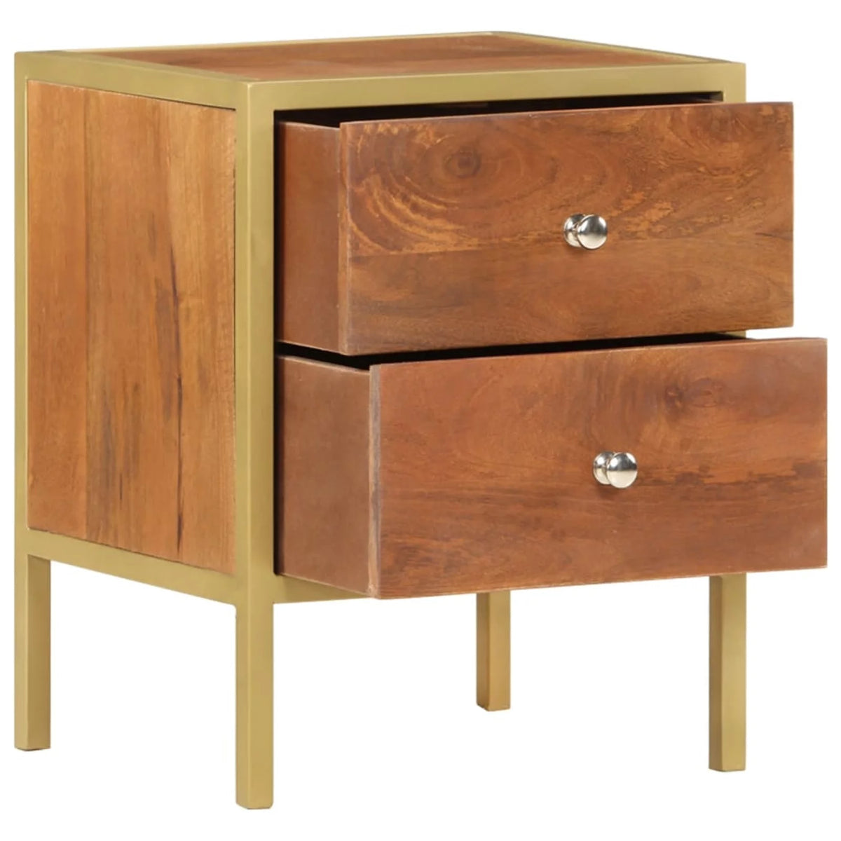 Mango Wood 2 Drawer Bedside Cabinet K1486