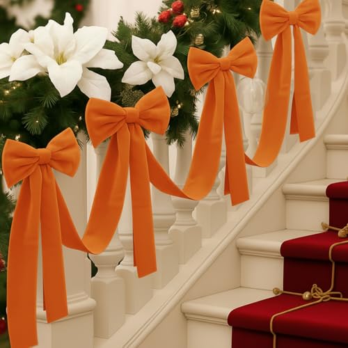 Velvet Bow Garland with 6 Pcs Large Bow F520