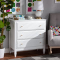 White 3-Drawer Wood Bedroom Chest G7573