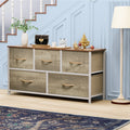 4 Drawer Fabric Storage Dresser with Wooden Top N900422