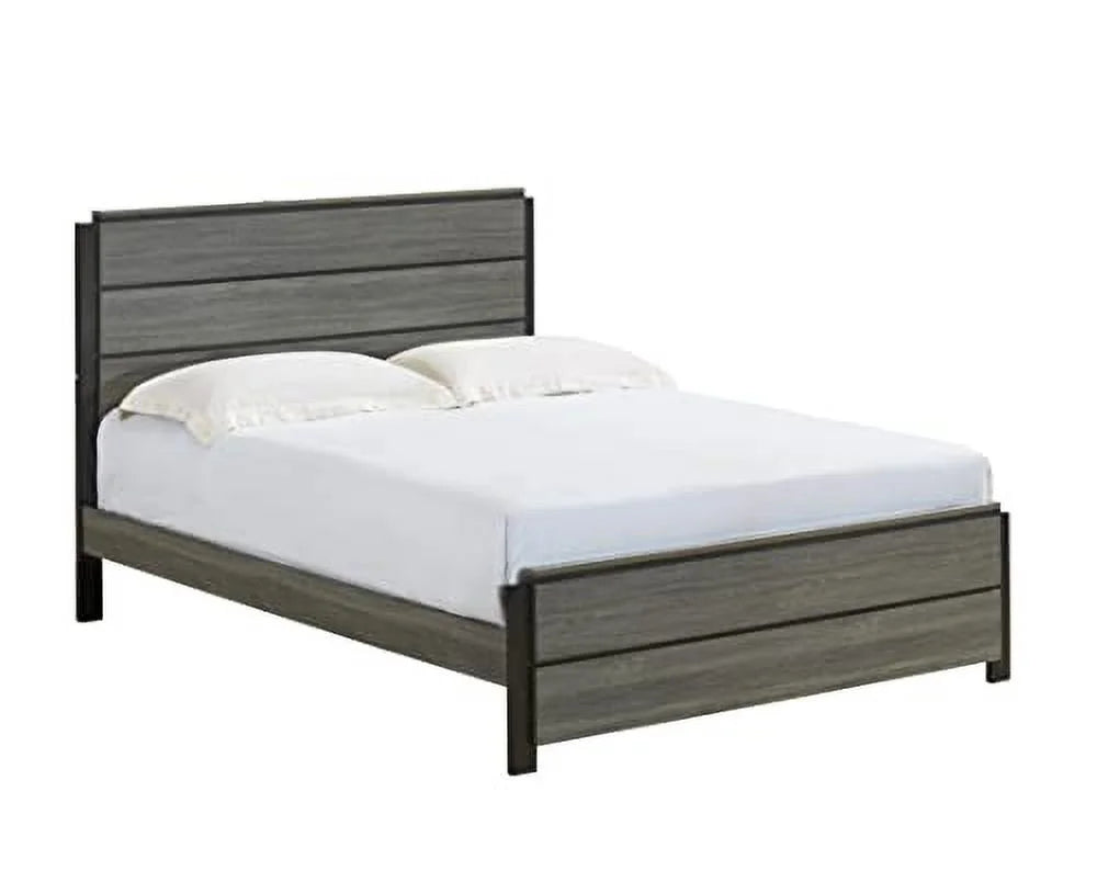 Antique Grey Wood Queen Size Bedroom Set D8007