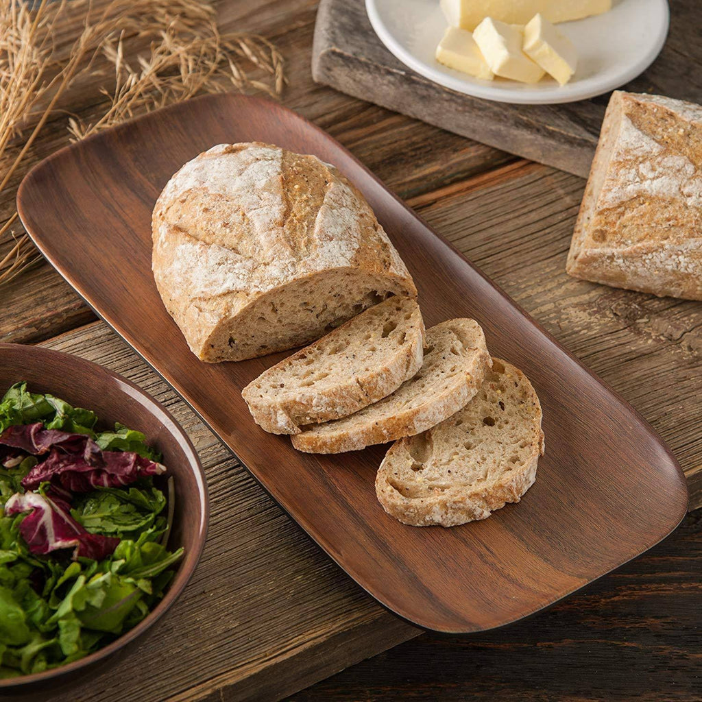 Melamine Acacia Wood Grain Rectangle Tray Z10281