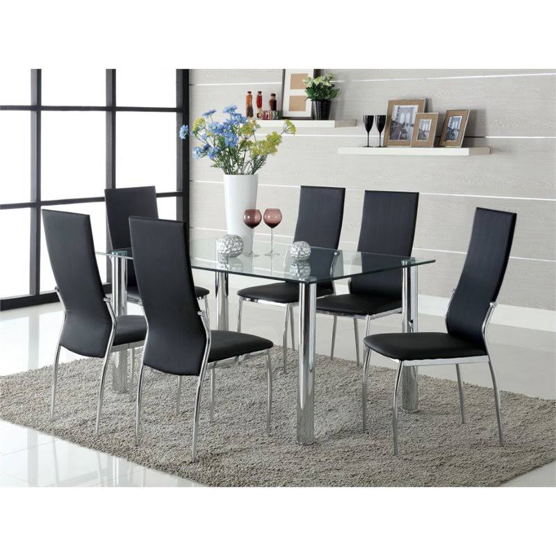 Black Highback Side Chair Set of 2 V9604