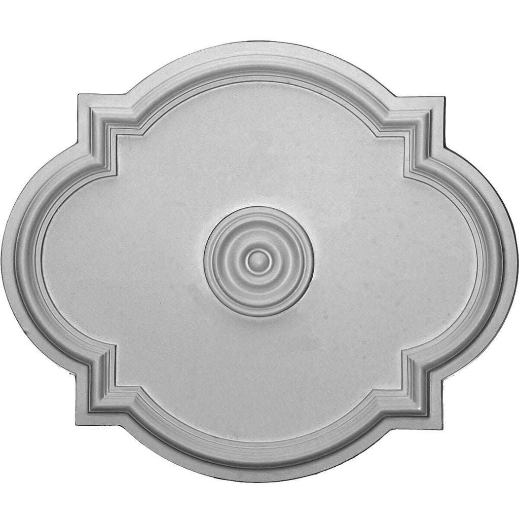 24 inch x 20 1/2 inch x 1 1/8 inch Hand-Painted Jet Black Ceiling Medallion E451126