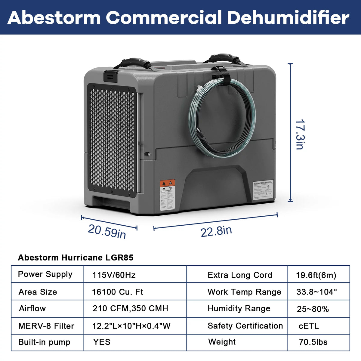 180 PPD Commercial Dehumidifiers with Pump L4354