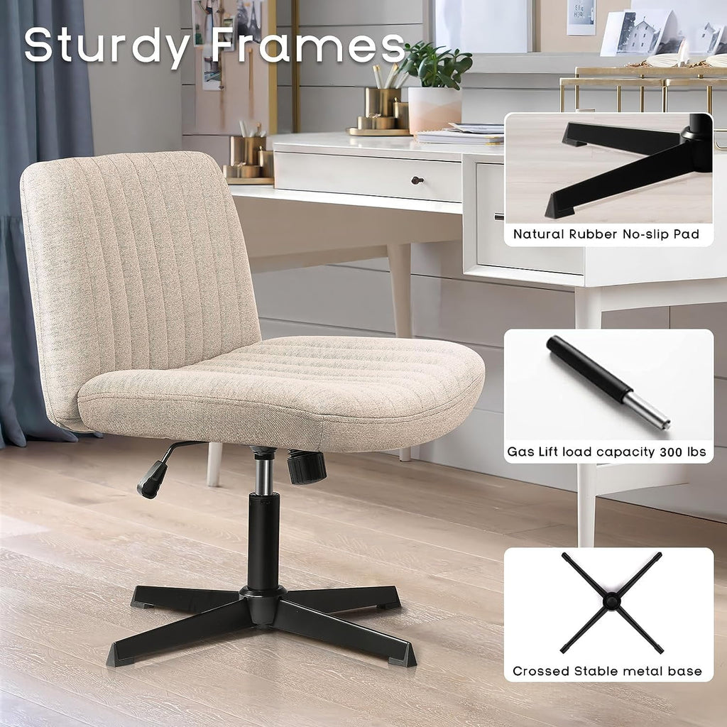 Armless Fabric Padded Swivel Office Chair R870724