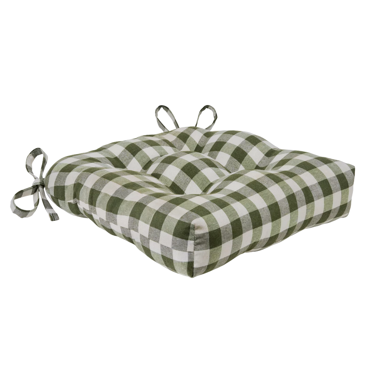 4 Pack Plaid Chair Cushion Pads with Ties S421083