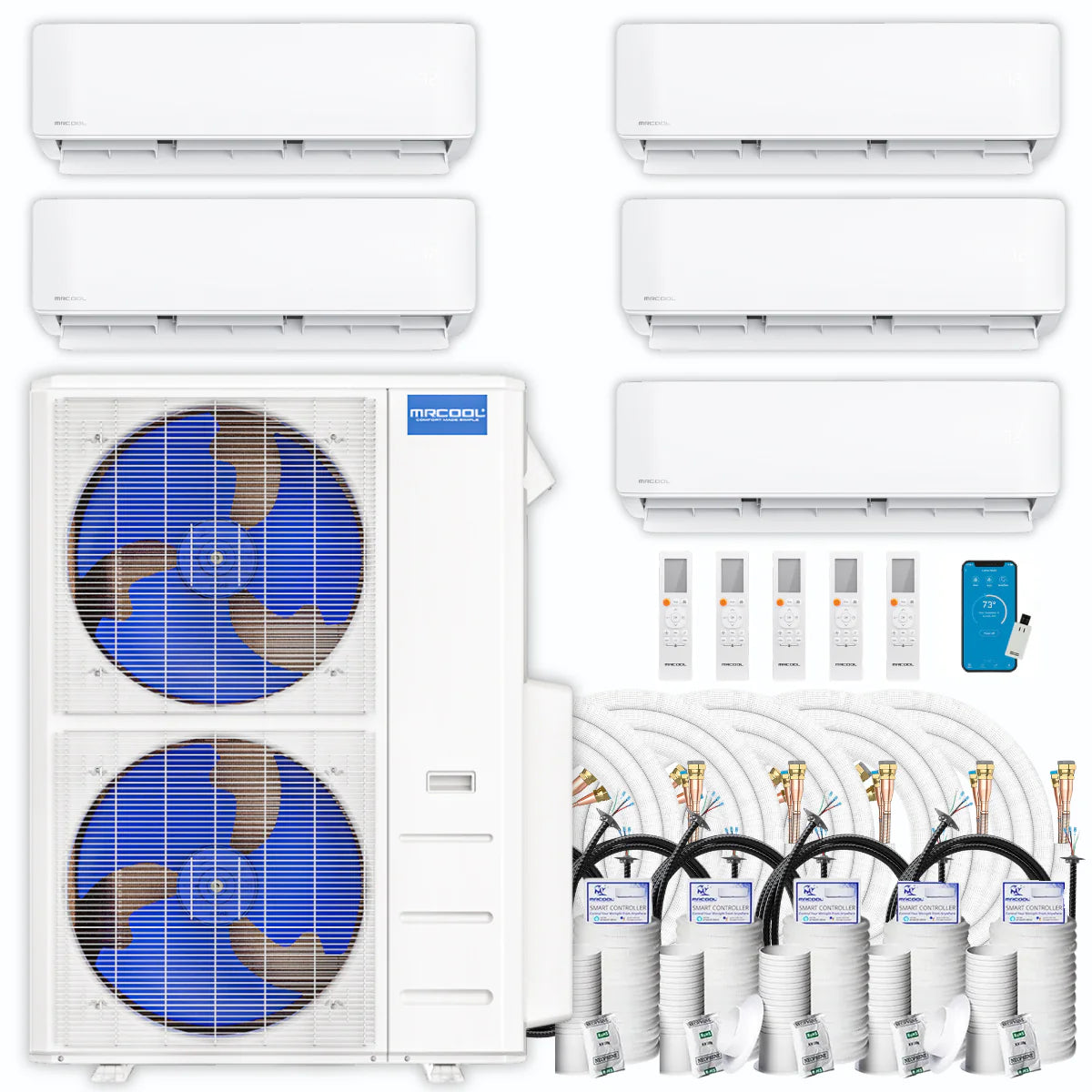 48,000 BTU 5 Zone Ductless Air Conditioner and Heat Pump E71216