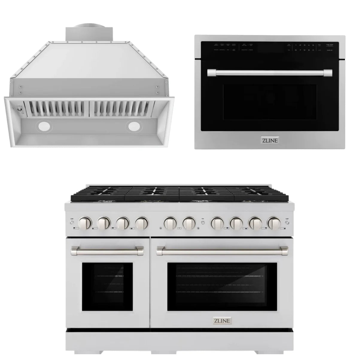 48 Gas Range, Range Hood Insert and Microwave Oven I670