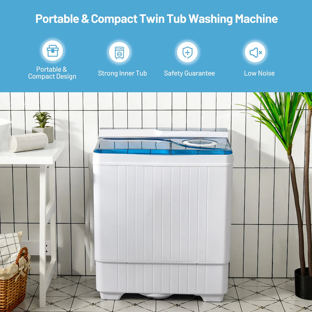 Portable Semi-automatic Washing Machine Blue A375959
