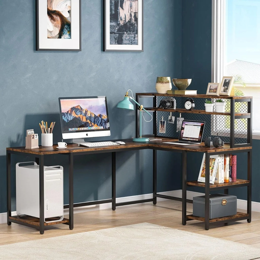 67" Computer Desk with Hutch I483