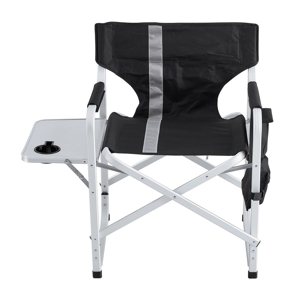 2-piece Padded Folding Chair with Side Table and Storage Pockets H421