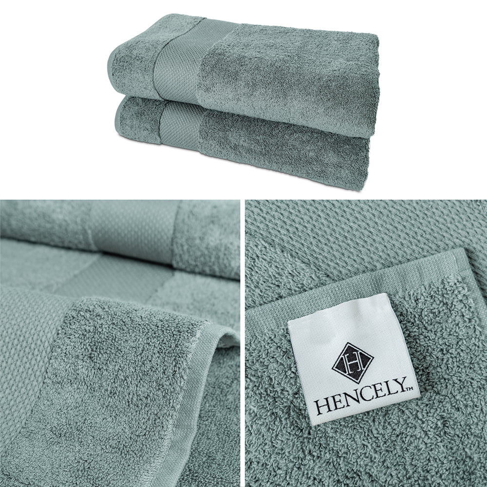 Bath Sheets Set of 2 Cotton Dark Green R1694