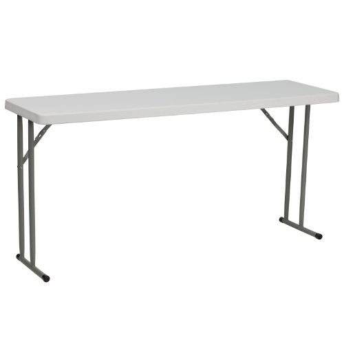 5' White Plastic Folding Training Table Q18731