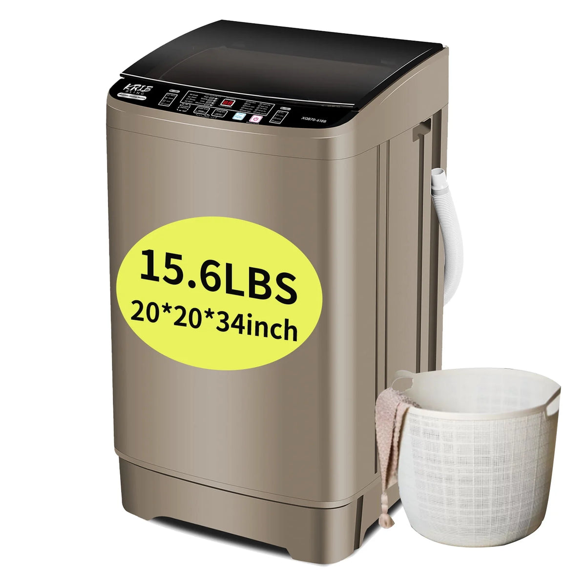 15.6 Lbs Full-Automatic Portable Compact Laundry Washer with Drain Pump F5654