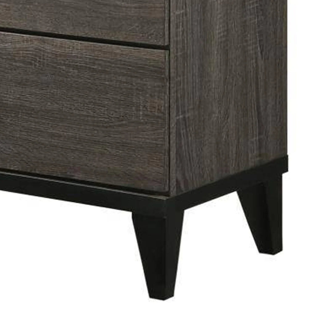 6 Drawer Wooden Dresser with Angled Legs Gray Y522290