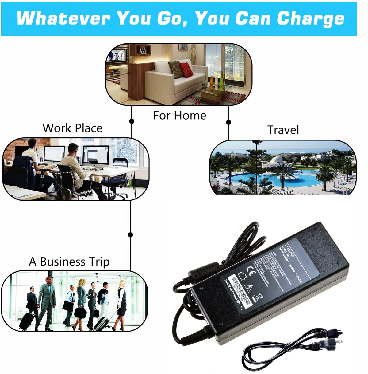 Compatible AC Adapter Charger Replacement Power Supply Cord L4314