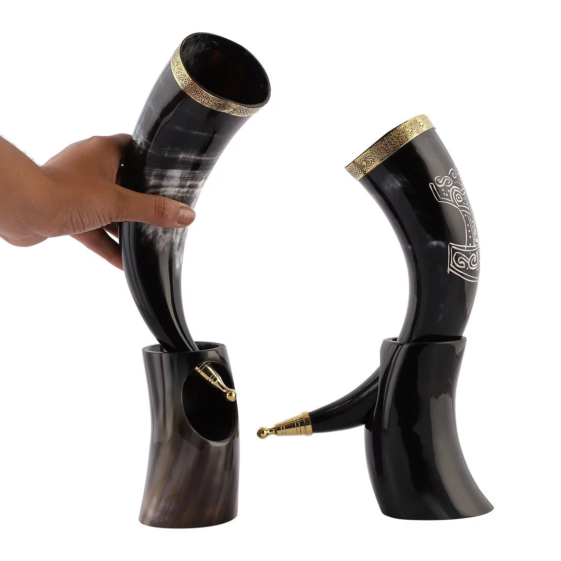 Handmade Food Safe Drinking Horn Mug I36629