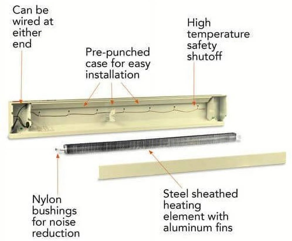 500 Watts 30 In Electric Baseboard Heaters E84714