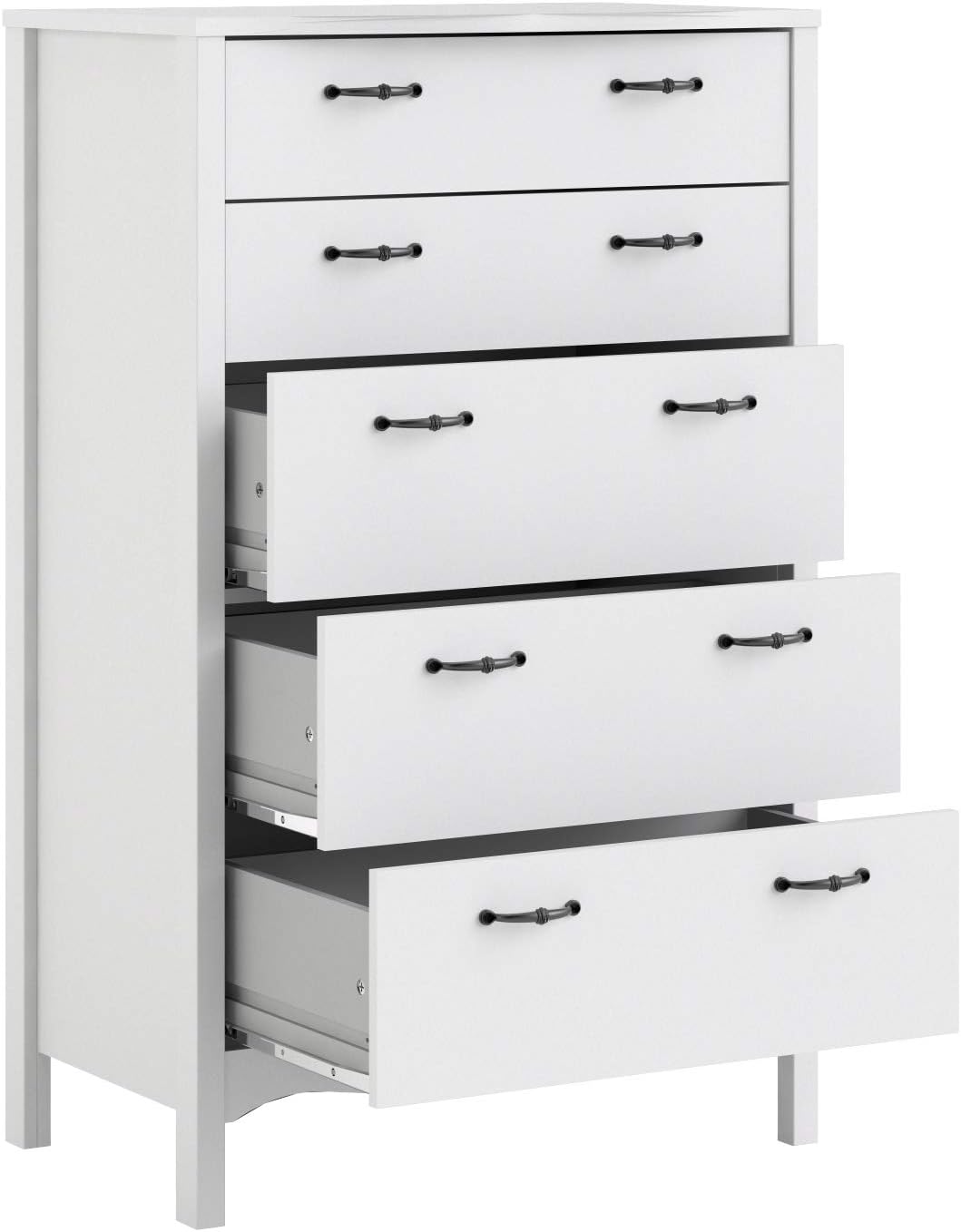 White 5 Drawer Chest F85616