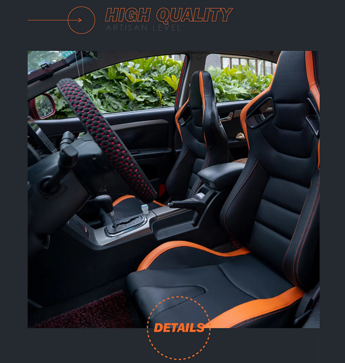 2PCS PVC Leather Racing Seats with Sliders C201779