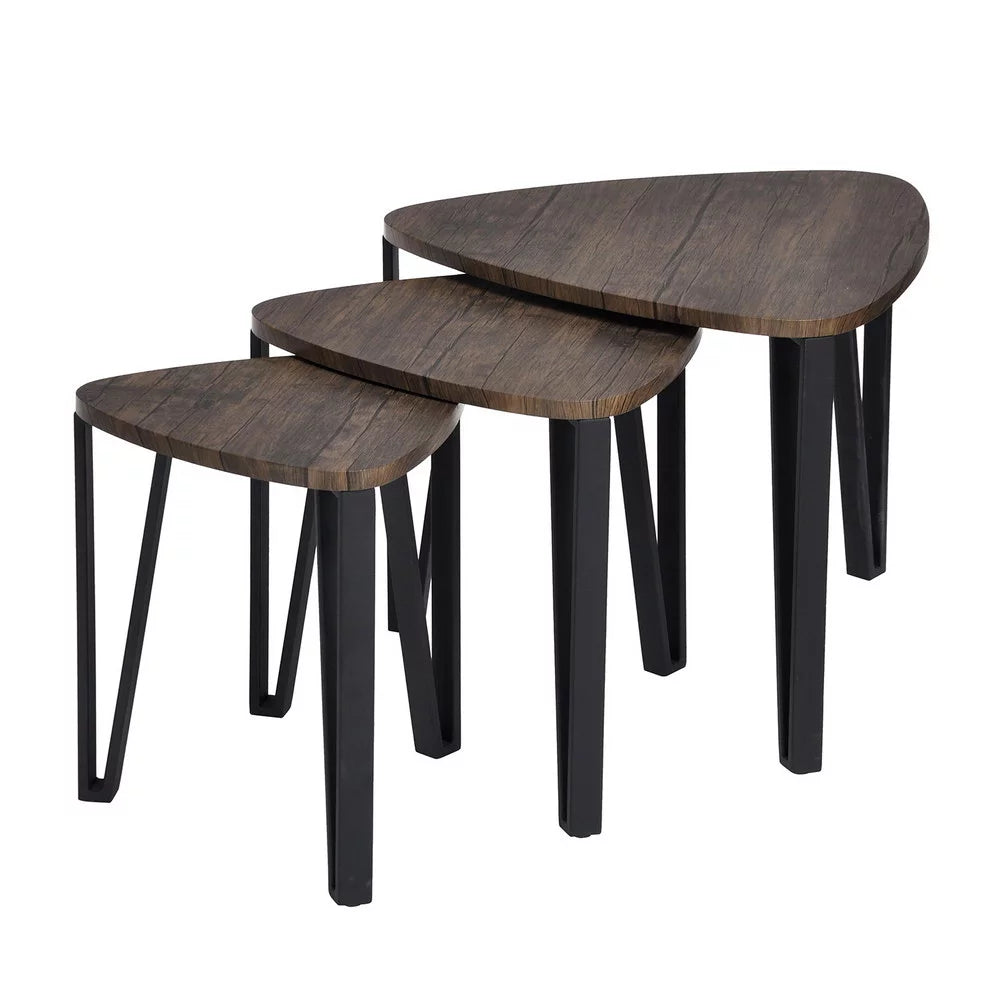Set of 3 Wood Look Nesting Coffee Table A316