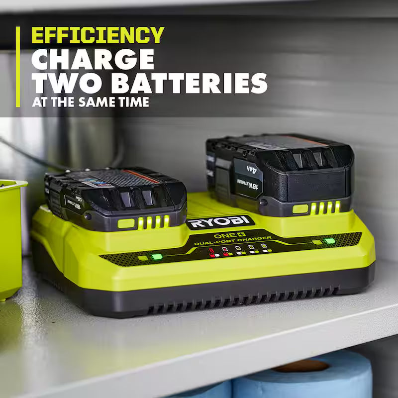 18V 4.0 Ah and 2.0 Ah Batteries and Dual-Port Charger Starter Kit Q491132