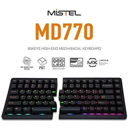 RGB LED Backlit TKL Split Mechanical Keyboard with Cherry MX Red Switch E29200