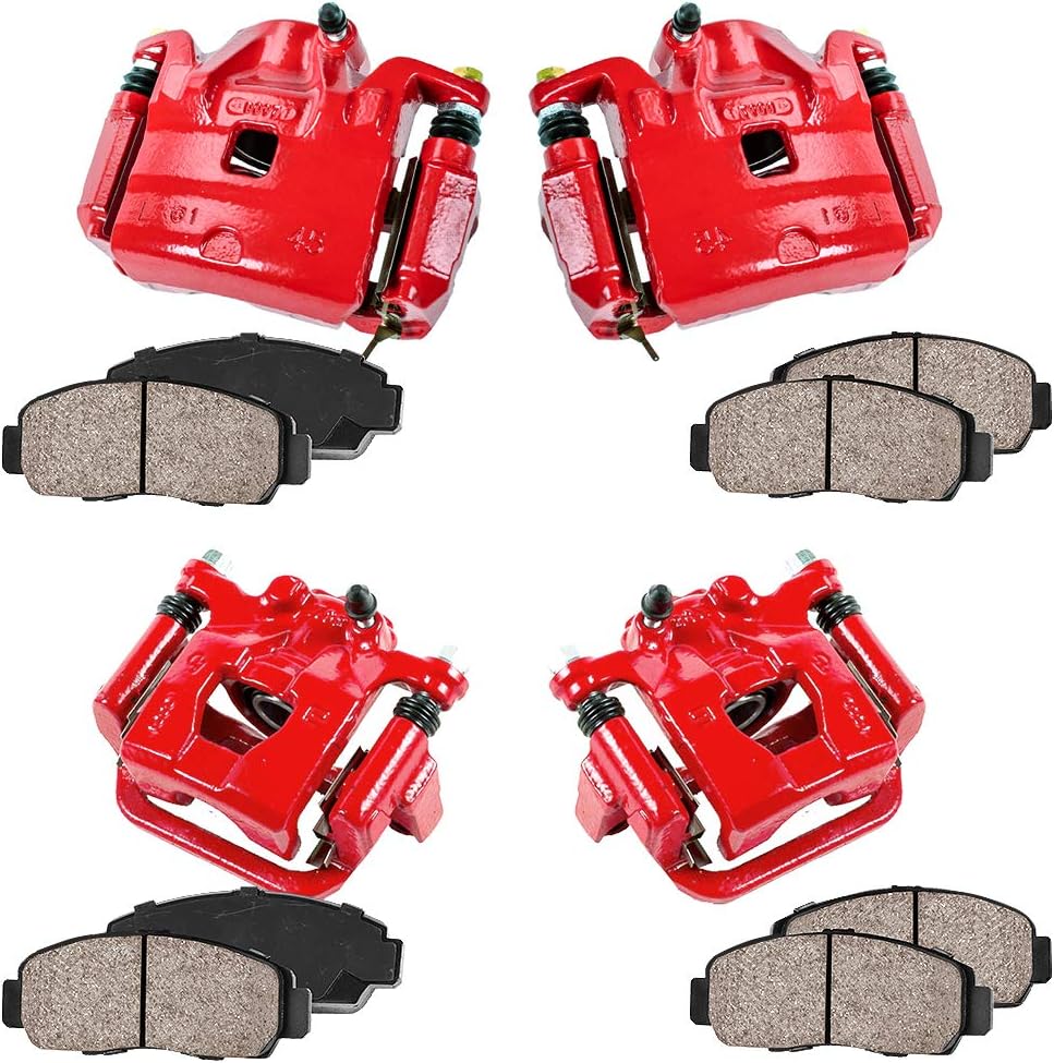Red Semi-Loaded Calipers and Ceramic Pads Brake Kit E710161
