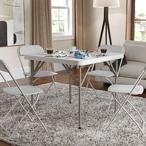 5' White Plastic Folding Training Table Q18731