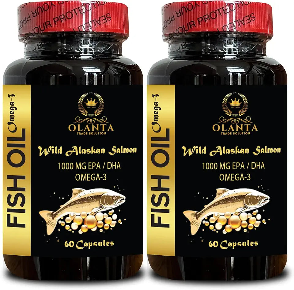 Salmon Oil Omega 3 Softgels EPA DHA Gluten Free 2 Bottles 120 Softgels O8476