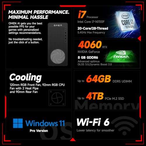 i7 RTX 4060 64GB DDR5 RAM 2TB SSD Gaming Desktop W469243