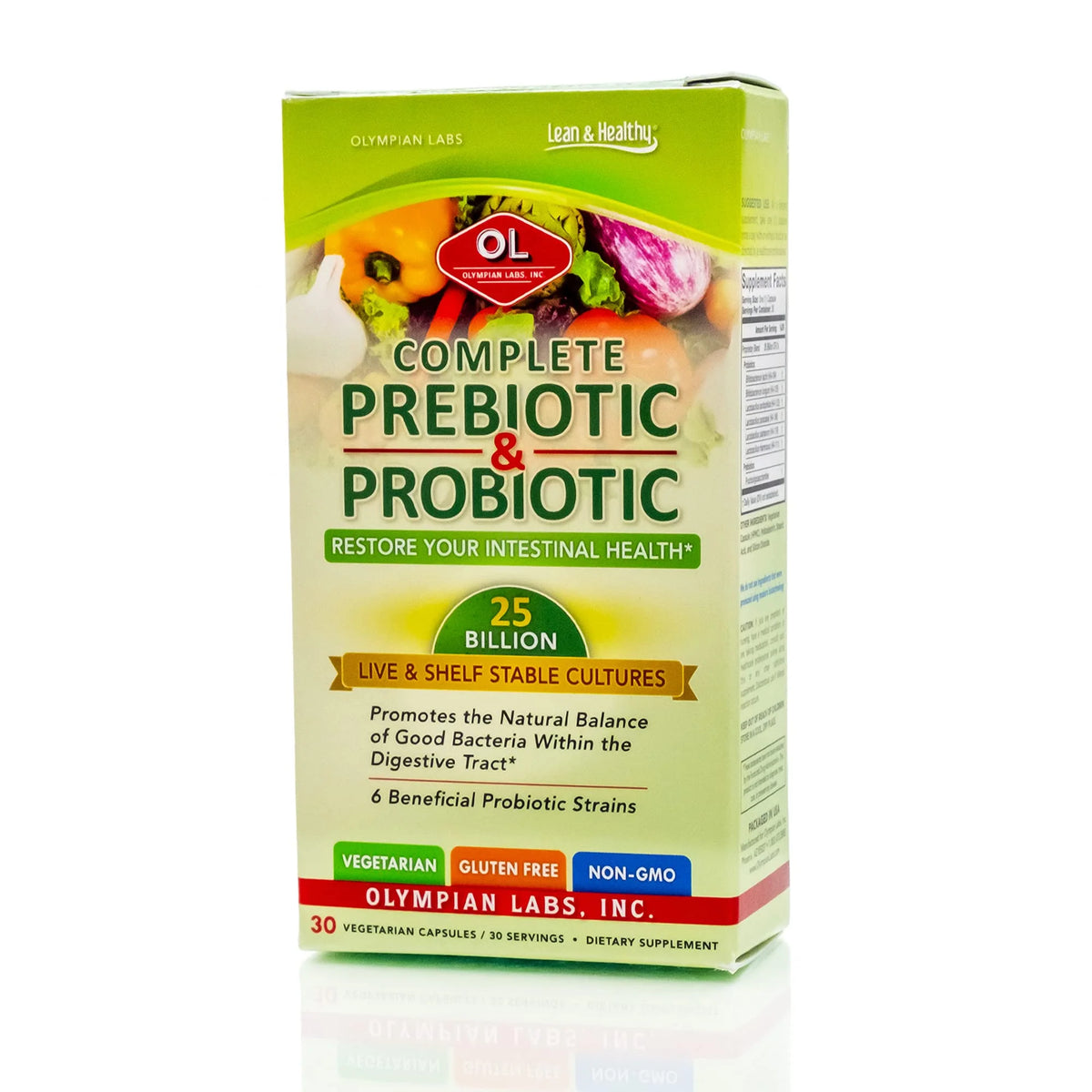 Prebiotic and Probiotic Supplement 30 Vegetarian Capsules I6167