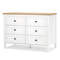 White 6 Drawer Wood Dresser with Metal Knobs E2913
