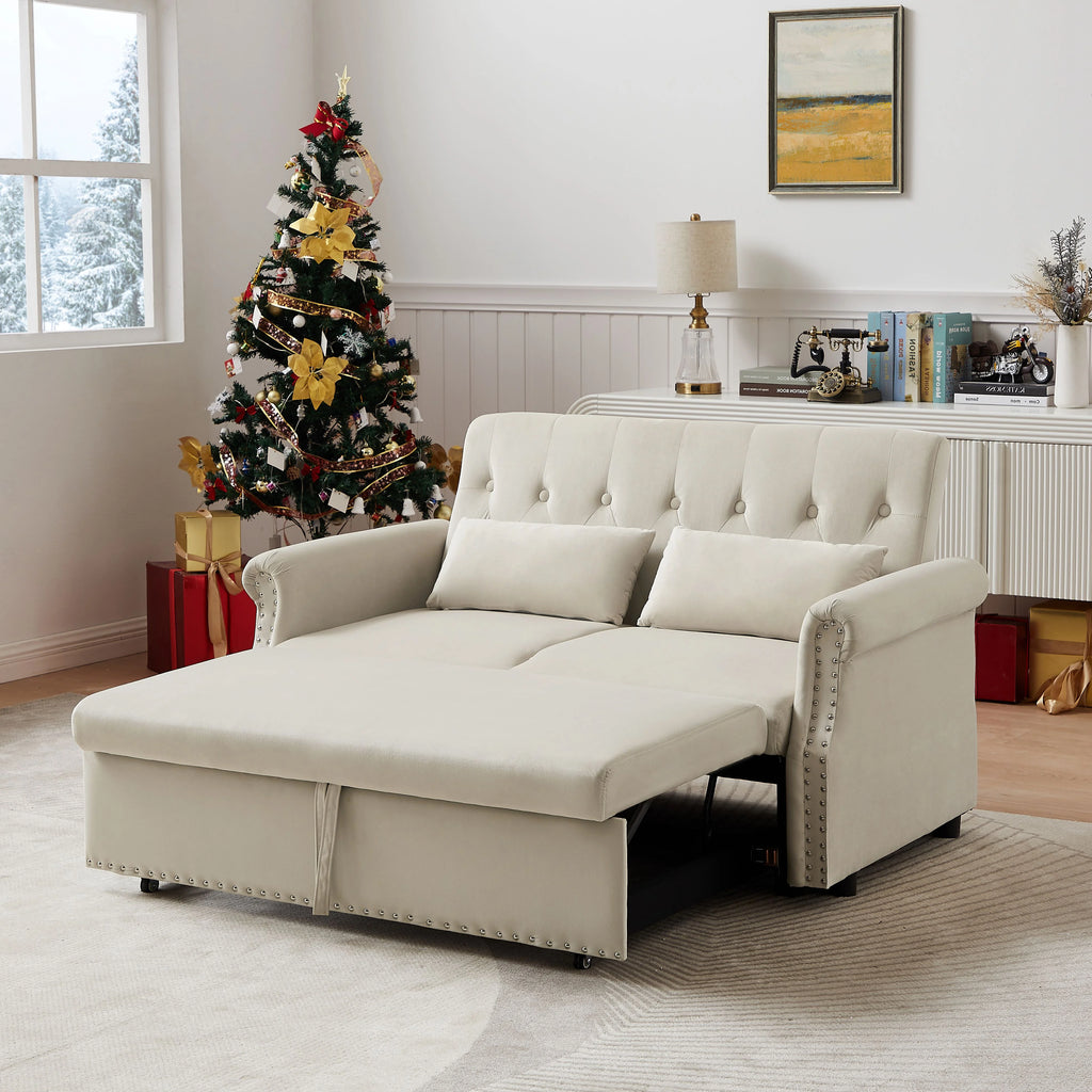 Velvet Convertible Sleeper Sofa Bed P311504
