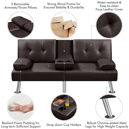 Dark Gray Convertible Sofa Bed T1884