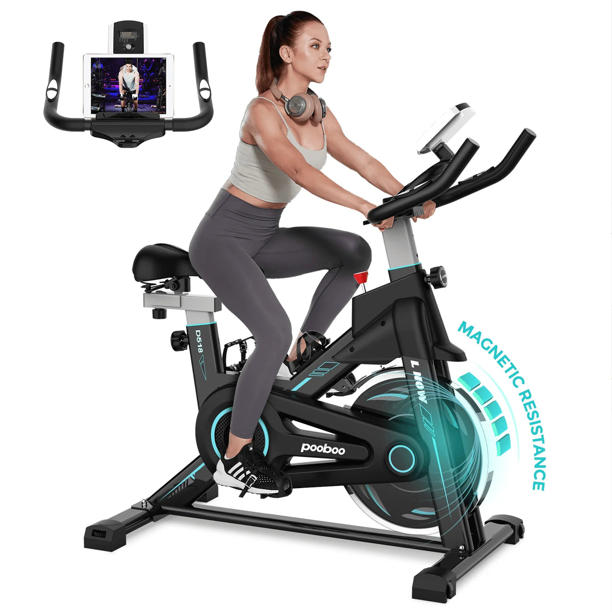 Indoor Cycling Bike Stationary Magnetic Resistance 35lbs Flywheel M971
