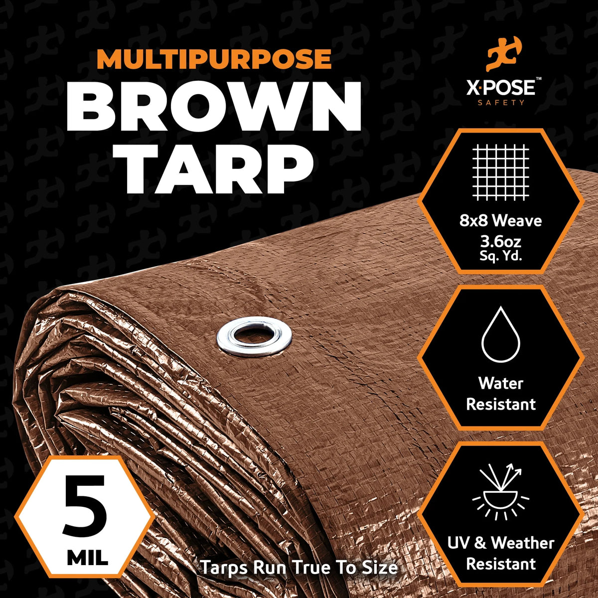 Blue 8' x 10' Waterproof Poly Tarp P95432