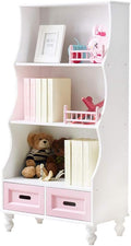 Pink Wooden Bookcase with Drawers Y37668