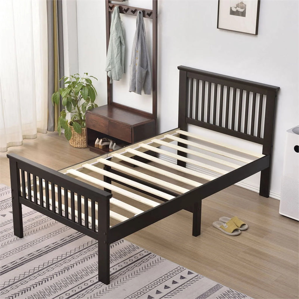 2-Piece Set with Double Sliding Door Wardrobe & Twin Bed O1053