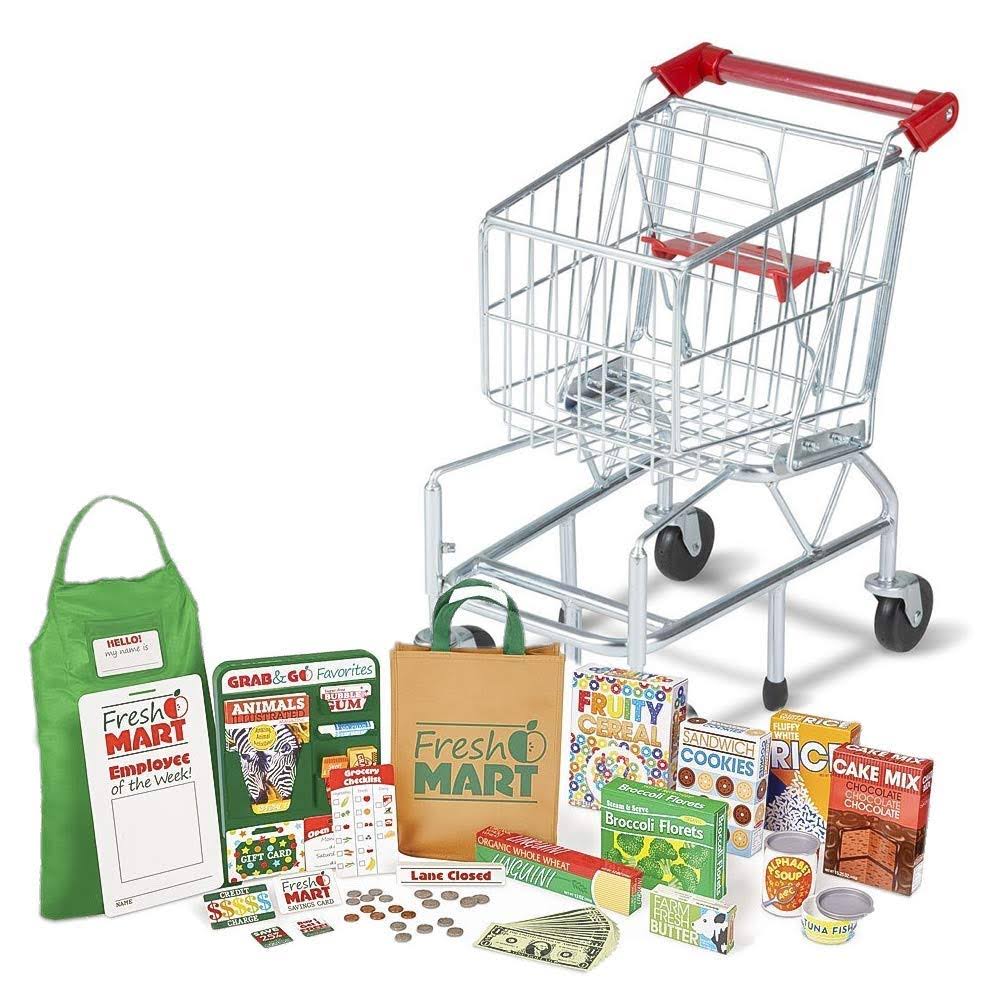 Toy Shopping Cart with Metal Frame W9955
